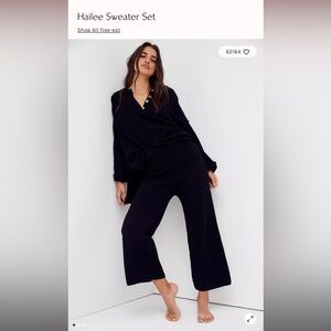 Free People Hailee Sweater Set Black